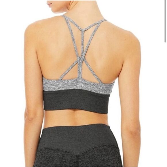 Alosoft Lavish Grey/Black Sports Bra. Size Small. - Picture 2 of 8